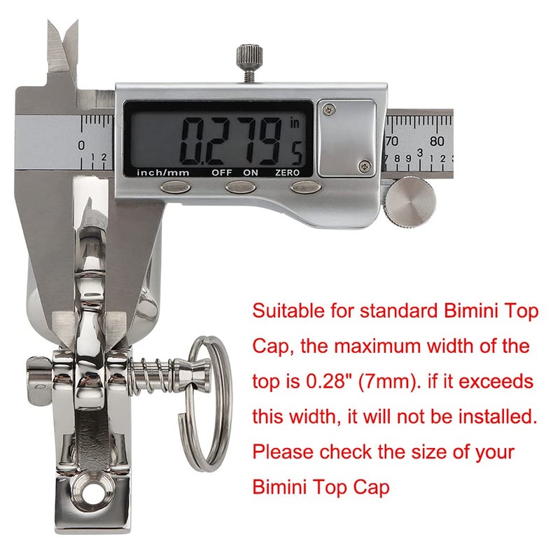 VTurboWay 4 Pack Bimini Top Deck Hinge with Pin and Ring, 316 Stainless Steel, Free Installation Screws - Image 2